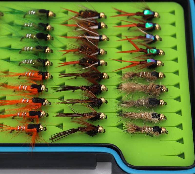 FAISOX Fly Fishing Flies Assortment Kit Dry Wet Nyphms Tenkara Popper Streamer Woolly Bugger for Trout Bass Salmon Steelhead with Fly Box - Image 4